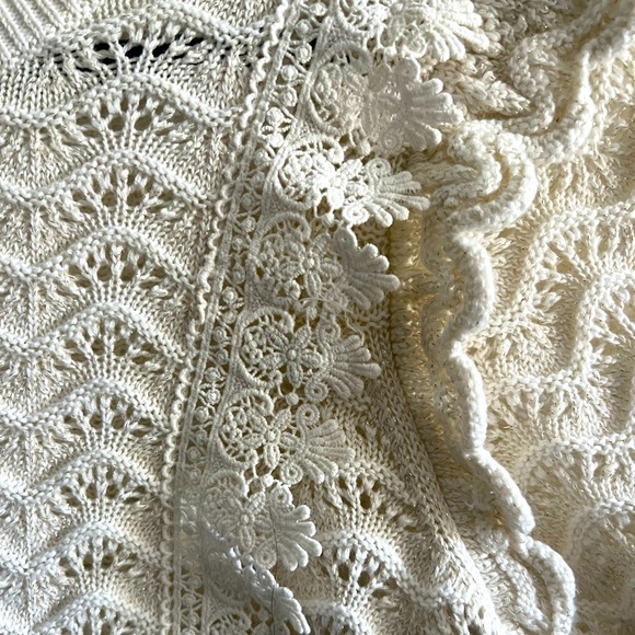 NWT Anthropologie Kachel Simmer Crochet Sweater in Ivory - Picture 8 of 10
